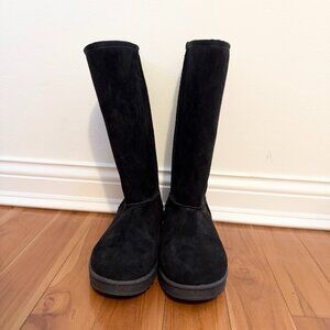 Women Classic Tall Winter Fleece Boots in Black Size US 8
